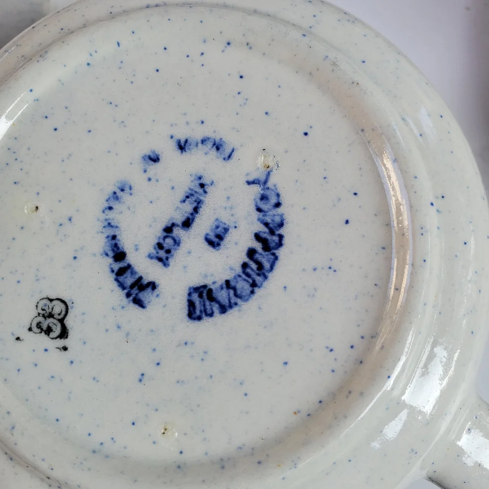 Vintage Metlox Provincial Blue Poppy Trail 4 Coffee Cups and Saucers Cottagecore